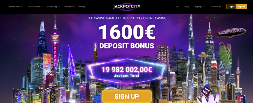 JackpotCity Mainpage